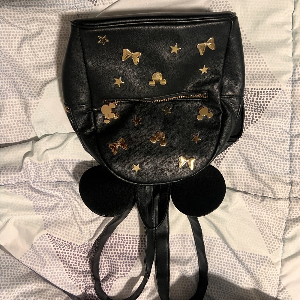 NWT DISNEY x PRIMARK Mickey studded mini backpack bag Black/gold